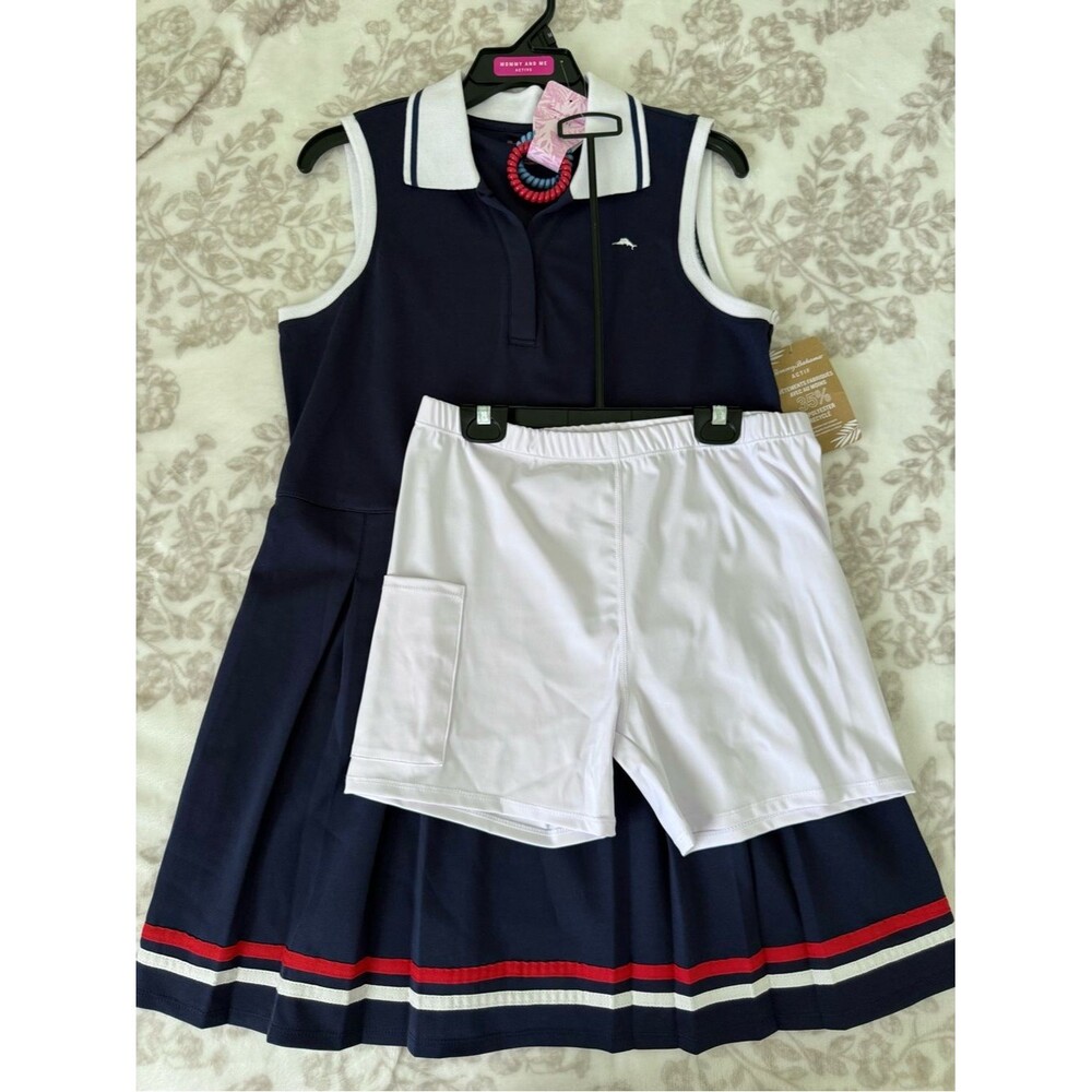 NEW Tommy Bahama Polo Tennis Golf Dress and Shorts Navy White - Picture 2 of 7